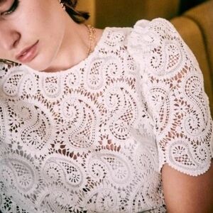 Sezane limona blouse ecru 40 / US 8